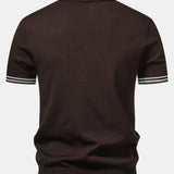 Ensemble — polo en maille jacquard torsadé à bordure contrastante & pantalon fuselé