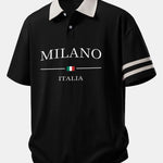 Ensemble — polo à imprimé Milano et col contrastant & short en coton à cordon