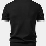 Ensemble Améline — polo zippé en maille à bordure contrastante & pantalon fuselé coupe slim