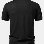 Ensemble — polo jacquard torsadé à col V & pantalon fuselé coupe slim