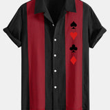 Chemise bowling patchwork en lin à imprimé poker