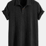 Ensemble — polo jacquard à manches courtes & pantalon côtelé à jambe droite
