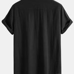 Chemise boutonnée en lin contrastant
