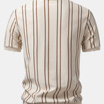 Ensemble — polo en maille rayée & pantalon fuselé coupe slim