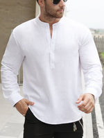 BOAT NECK COTTON SHIRT FOR MEN