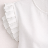 Viviane | Blouse à manches courtes et volants étagés