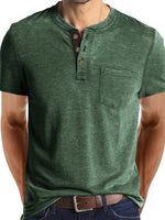 COTTON BLEND HENLEY TOP FOR MEN
