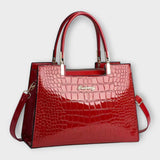 Emilie — Sac à main en cuir crocodile brillant