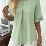 Colette | Blouse à volants et manches évasées