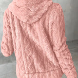 Marie | Sweat zippé à capuche en maille torsadée