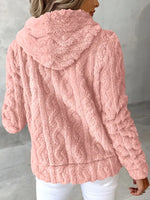 Marie | Sweat zippé à capuche en maille torsadée