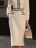 Robe Midi avec Détails de Boutons