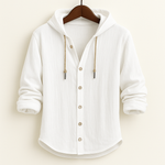COTTON LINEN HOODIE SHIRT FOR MEN
