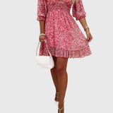 Christine — Robe à Manches Bouffantes Florales