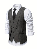 V NECK BUTTON VEST FOR MEN