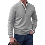 ZIPPERED KNIT PULLOVER FOR MEN