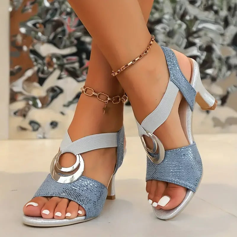 Sandrine | Sandales orthopédiques femme à talon Bleu