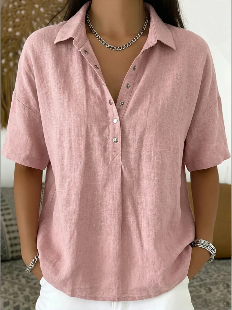 Monique | Blouse ample du quotidien Rose, photo studio