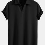 Ensemble — polo côtelé à col V et manches courtes & pantalon côtelé à jambe droite