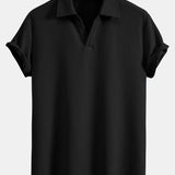 Ensemble — polo côtelé à col V et manches courtes & pantalon côtelé à jambe droite