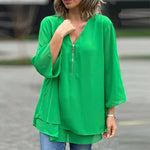Marion | Blouse à double ourlet et col zippé
