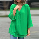 Marion | Blouse à double ourlet et col zippé