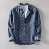 RELAXED STAND COLLAR SHIRT FOR MEN