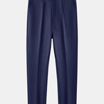 Ensemble — polo côtelé en maille à col Johnny et bordure contrastante & pantalon fuselé