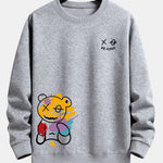 Ensemble — sweat à col rond coupe décontractée à imprimé ours graffiti & pantalon de jogging