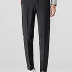Ensemble — polo en maille gaufrée à bordure rayée contrastante & pantalon fuselé coupe slim