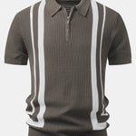 Ensemble — polo zippé contrastant & pantalon fuselé coupe slim