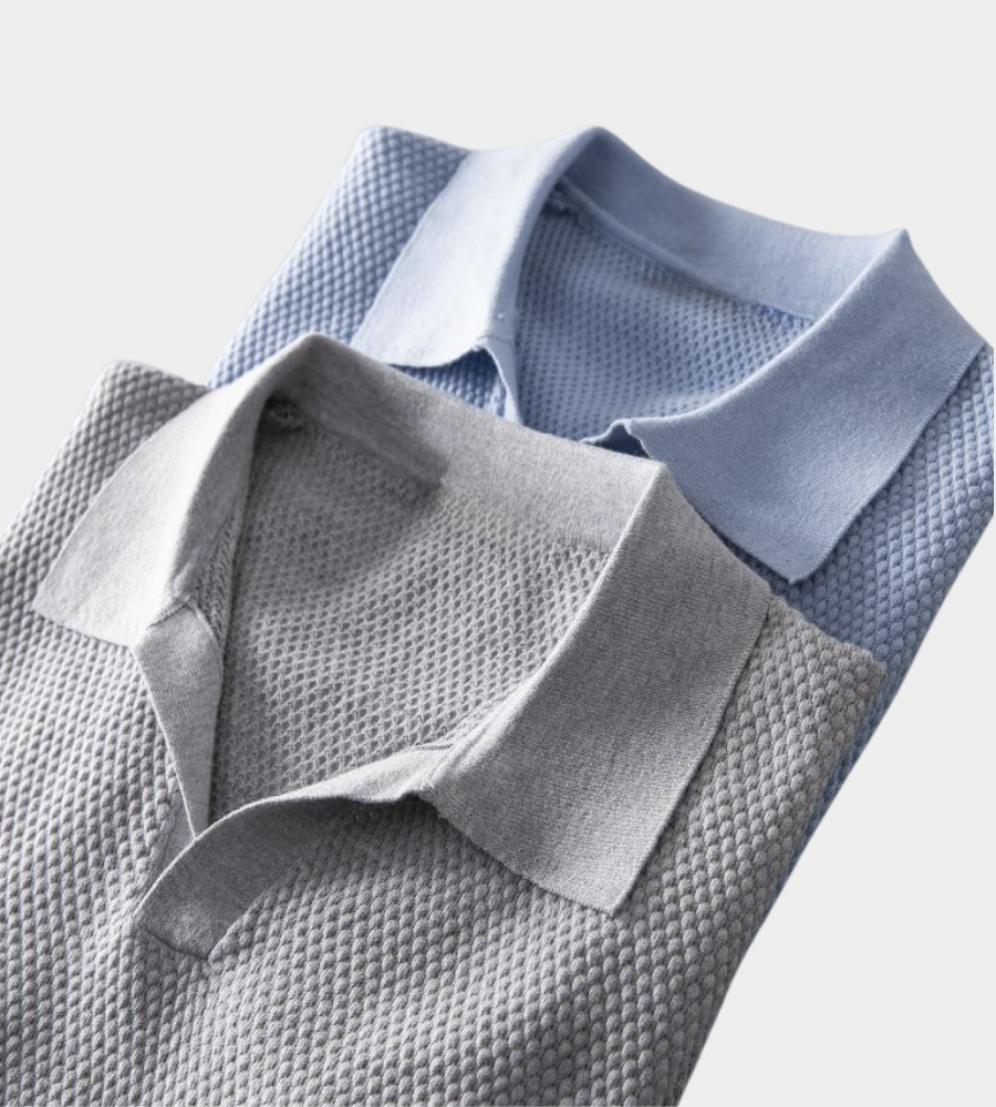Elijah | Textured knit polo shirt