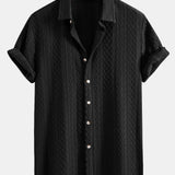 Ensemble — chemise jacquard à losanges géométriques & short à cordon en lin mélangé