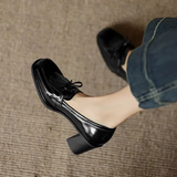 Mocassins à Talon Carré Vernis