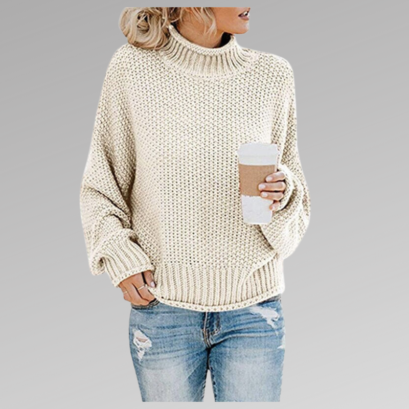 Léontine | Pull en maille élégant Blanc, photo studio