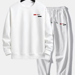 Ensemble — sweat à col rond coupe décontractée à imprimé rayé Paris & pantalon de jogging