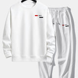 Ensemble — sweat à col rond coupe décontractée à imprimé rayé Paris & pantalon de jogging