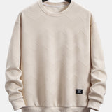 Ensemble — sweat rayé géométrique & pantalon cargo de jogging en velours côtelé à cordon