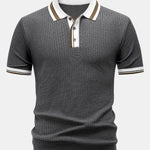Ensemble — polo en maille à bordure contrastante & pantalon fuselé coupe slim