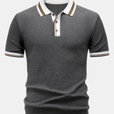 Ensemble — polo en maille à bordure contrastante & pantalon fuselé coupe slim
