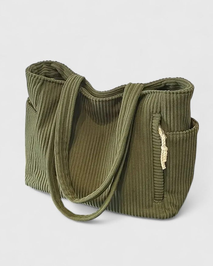 Sac fourre-tout en ribbed luxueux avec détails en cordon