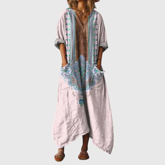 Robe longue à imprimé coloré