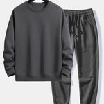 Ensemble — sweat basique à col rond coupe décontractée & pantalon de jogging