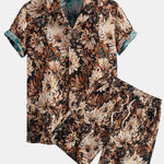 Ensemble — chemise cubaine jacquard à fleurs peintes & short