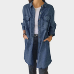 Robe Chemise en Jean à Manches Longues