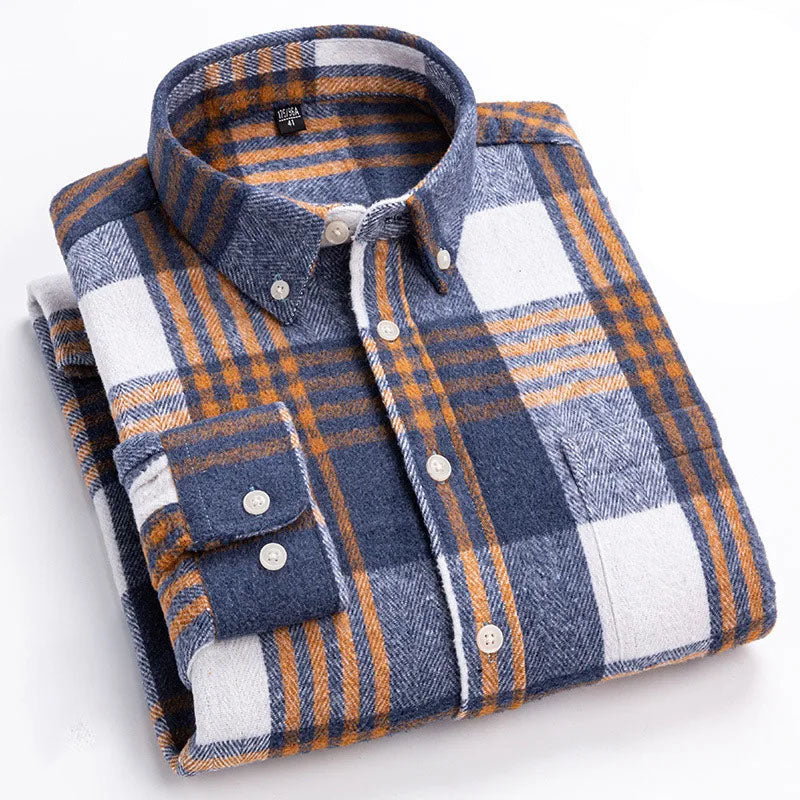 BRUSHED FLANNEL SHIRT FOR MEN