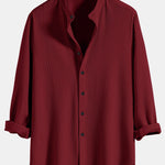 Ensemble — chemise côtelée à col officier et manches longues coupe ajustée & pantalon en lin