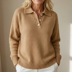 Nadège | Pull en maille à col polo