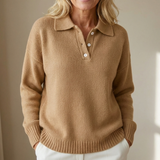 Nadège | Pull en maille à col polo