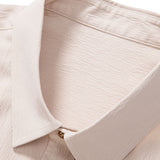 Ensemble — chemise texturée froissée & pantalon à jambe droite